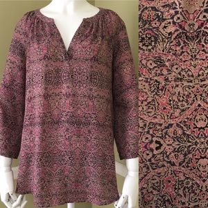 Cynthia Rowley Purple 3/4 Sleeve Blouse, sz S